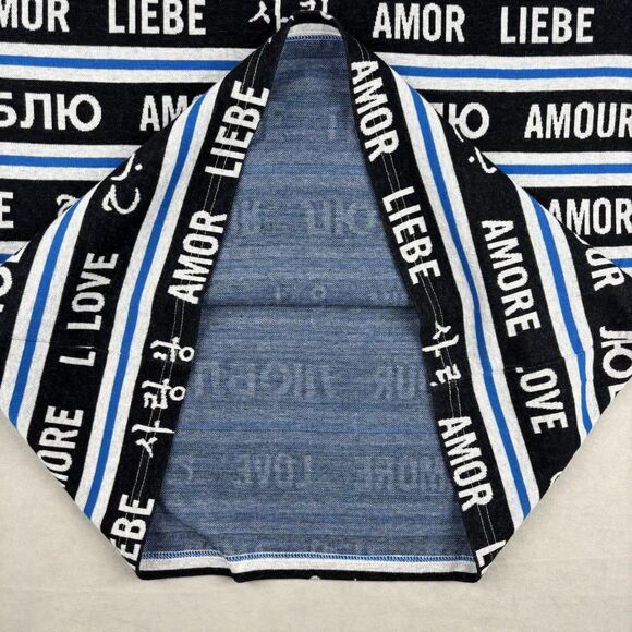 Urban Outfitters Shirt Mens L Blue Soft Multilingual Love Stripe Graphic Tee EUC - Picture 6 of 10